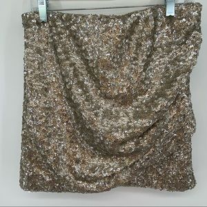 Chelsea & Violet Sz Large Silver Sequin Tube Top